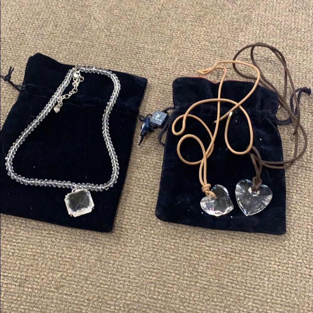 3 💜 Swarovski necklaces. Hearts